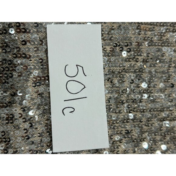 Cable & Gauge Large Long Open Sleeve Sequin Top Keyhole Back Sparkle Holiday - Picture 10 of 10